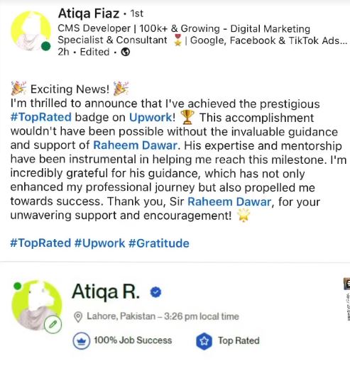 Atiq Fiaz testimonial