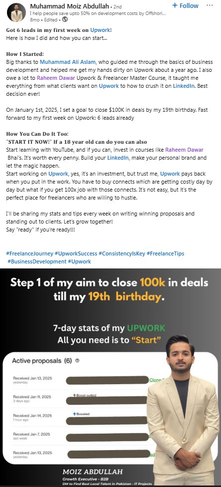 Muhammad Moiz Abdullah testimonial