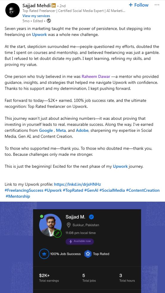 Sajjad Mehdi testimonial