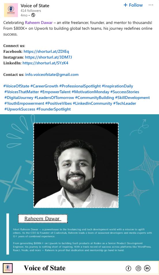 Voice of State testimonial