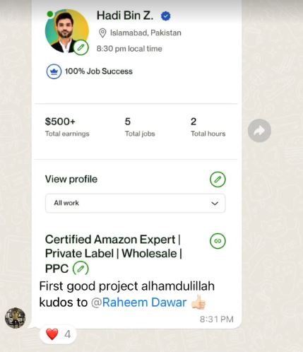 Student Win testimonial